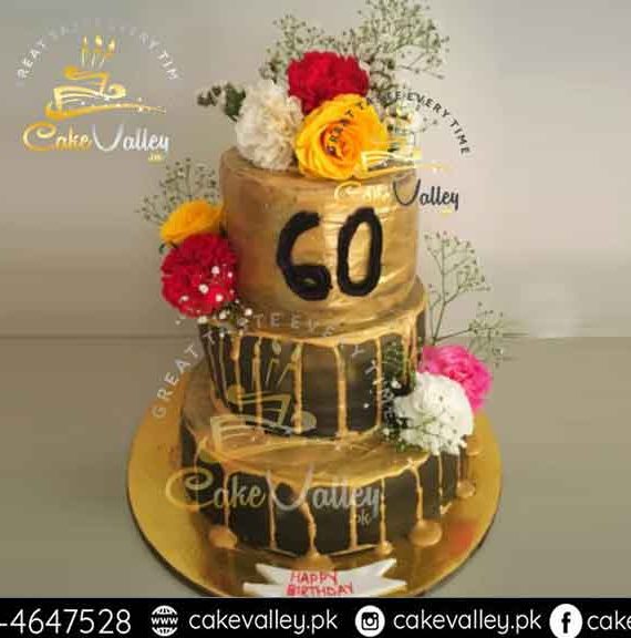 Golden theme cake