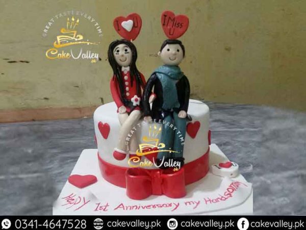Anniversary Cake Couple Cake - Online cake Order and delivery in Lahore - customize fondant cakes
