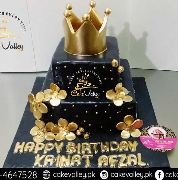 Best Golden Theme Cake for Girls Birthday or Anniversary