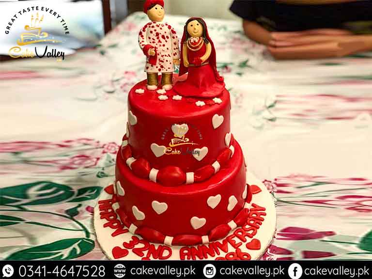 Couple Romantic Anniversary Cake Delivery in Delhi NCR - ₹1,899.00 Cake  Express
