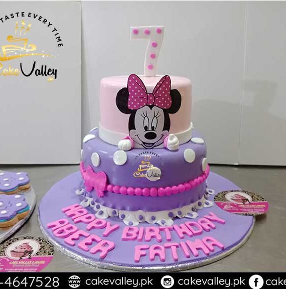 minnie mouse theme cake for baby Girls